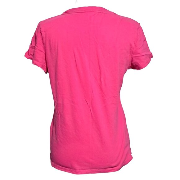Aeropostale Womens Juniors T Shirt XL Spellout Pink Embroidered 100% Cotton - Picture 8 of 9